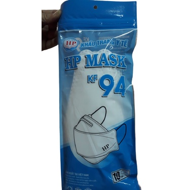 Khẩu trang KF94 cao cấp kháng khuẩn 4 lớp đóng gói 10 cái/bịch