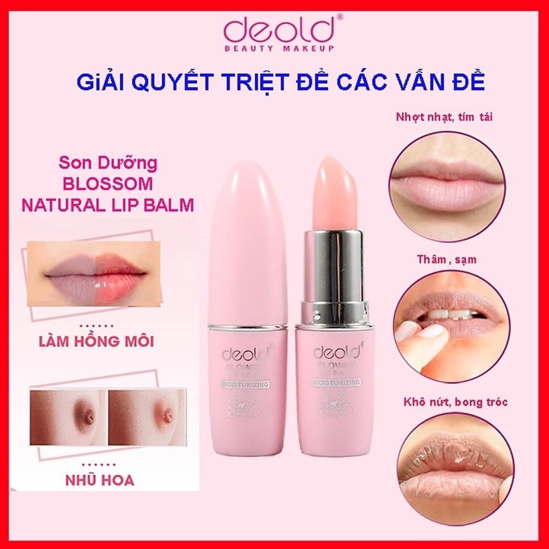 Son Dưỡng Chống Thâm Làm Hồng Môi Deold Natural Blossom Lip Balm 3.3g