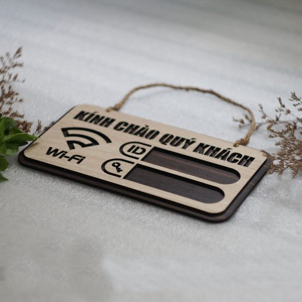 Bảng Gỗ Wifi Dán Tường TW02 – Bảng Ghi Mật Khẩu Wifi Quán Cafe - Nhà Hàng - Spa - Homestay