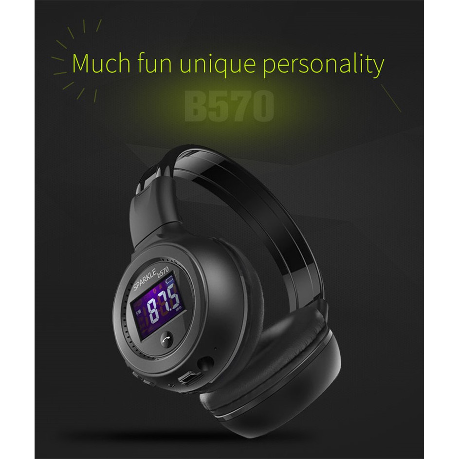 Zanzealot Tai Nghe bluetooth Không Dây b570  Hỗ Trợ Thẻ tf / sd Cho Điện Thoại iphone