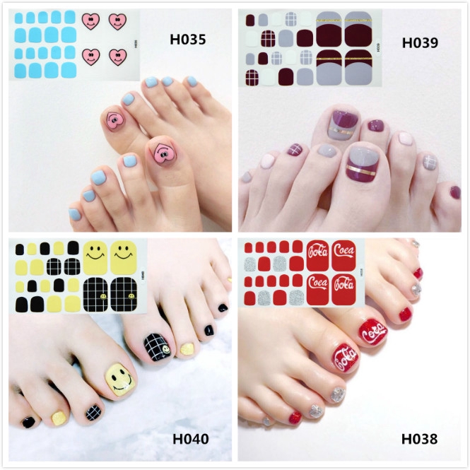Miếng Dán Trang Trí Móng Chân Giả Đầu Vuông Màu Sắc Trơn Chống Thấm Nước Chống Mòn Tiện Dụng