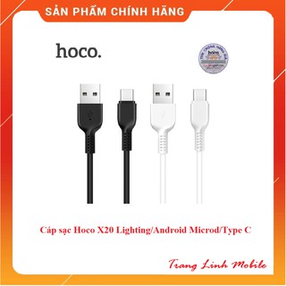 Cáp sạc iphone Hoco X20 tích hợp Lighting/Android Microd/Type C,dây sạc bọc dù 1m,2m- chính hãng