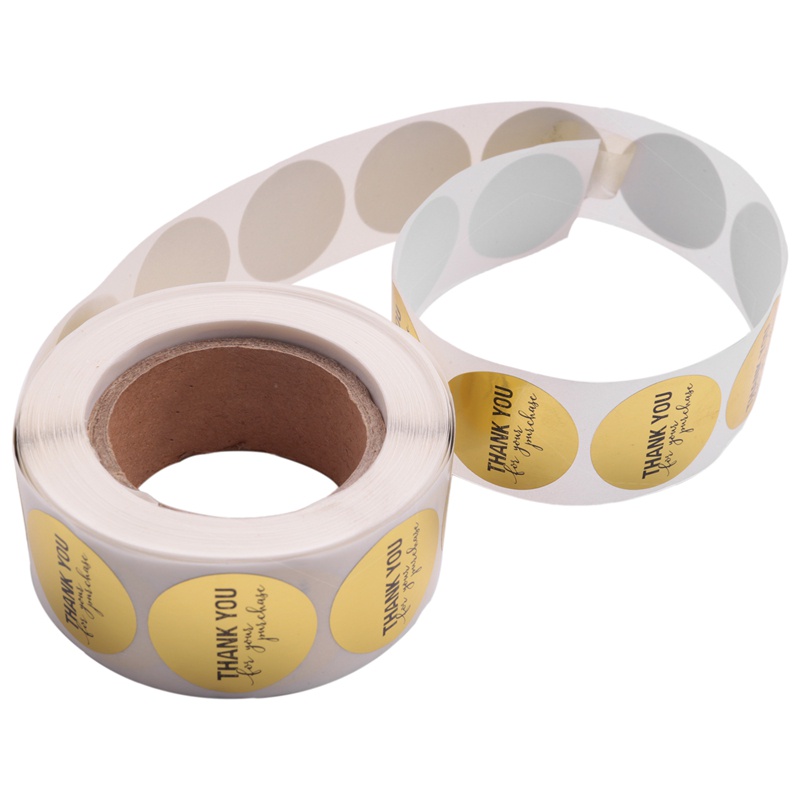 Cuộn 500 nhãn dán tròn 1 inch in chữ Thank You For Your Purchase