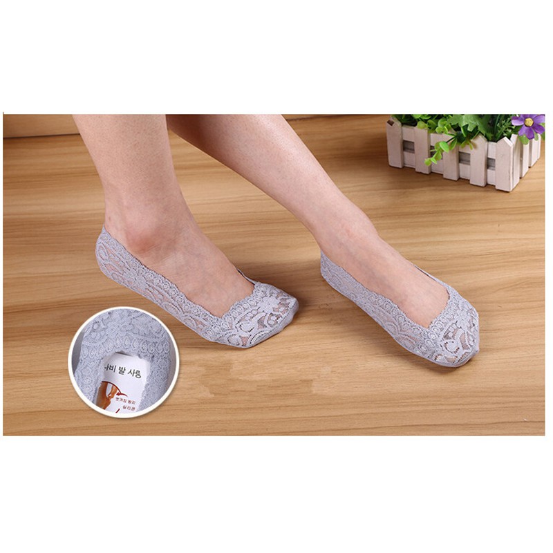 Đôi Vớ Thuyền Bằng Vải Ren Cotton Thời Trang Cho Nữ