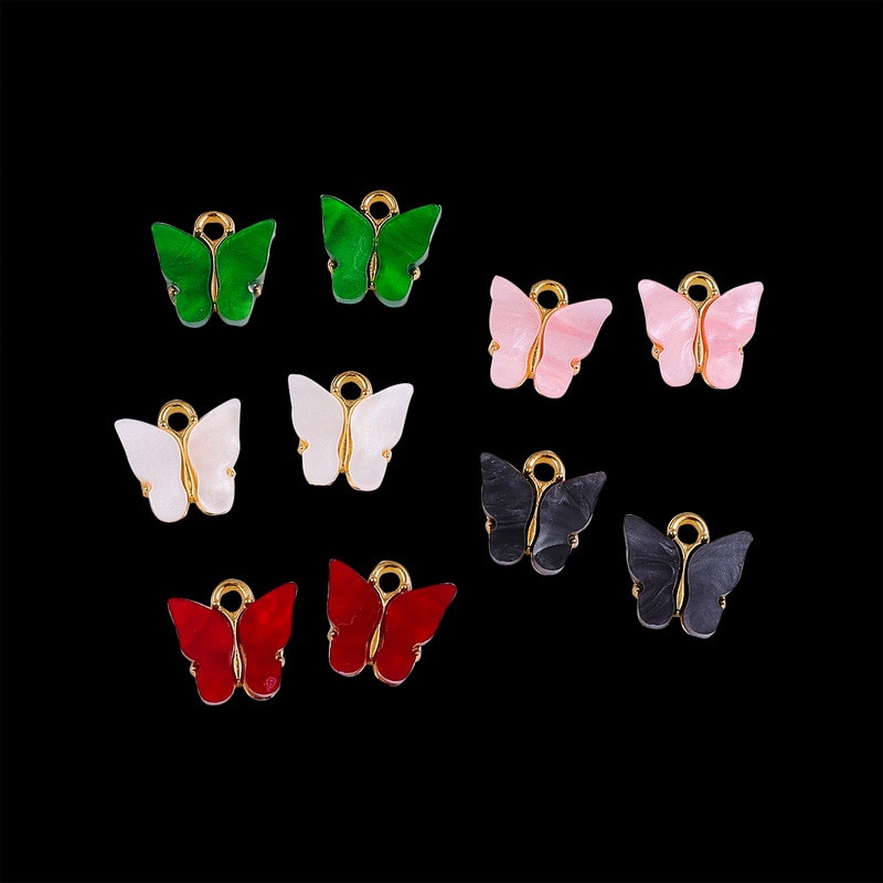 Mặt dây chuyền Beadia bằng resin hình bướm dễ thương trang trí diy