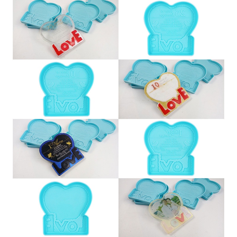 Sa Khuôn Silicone Hình Trái Tim Làm Đồ Trang Trí Thủ Công DIY