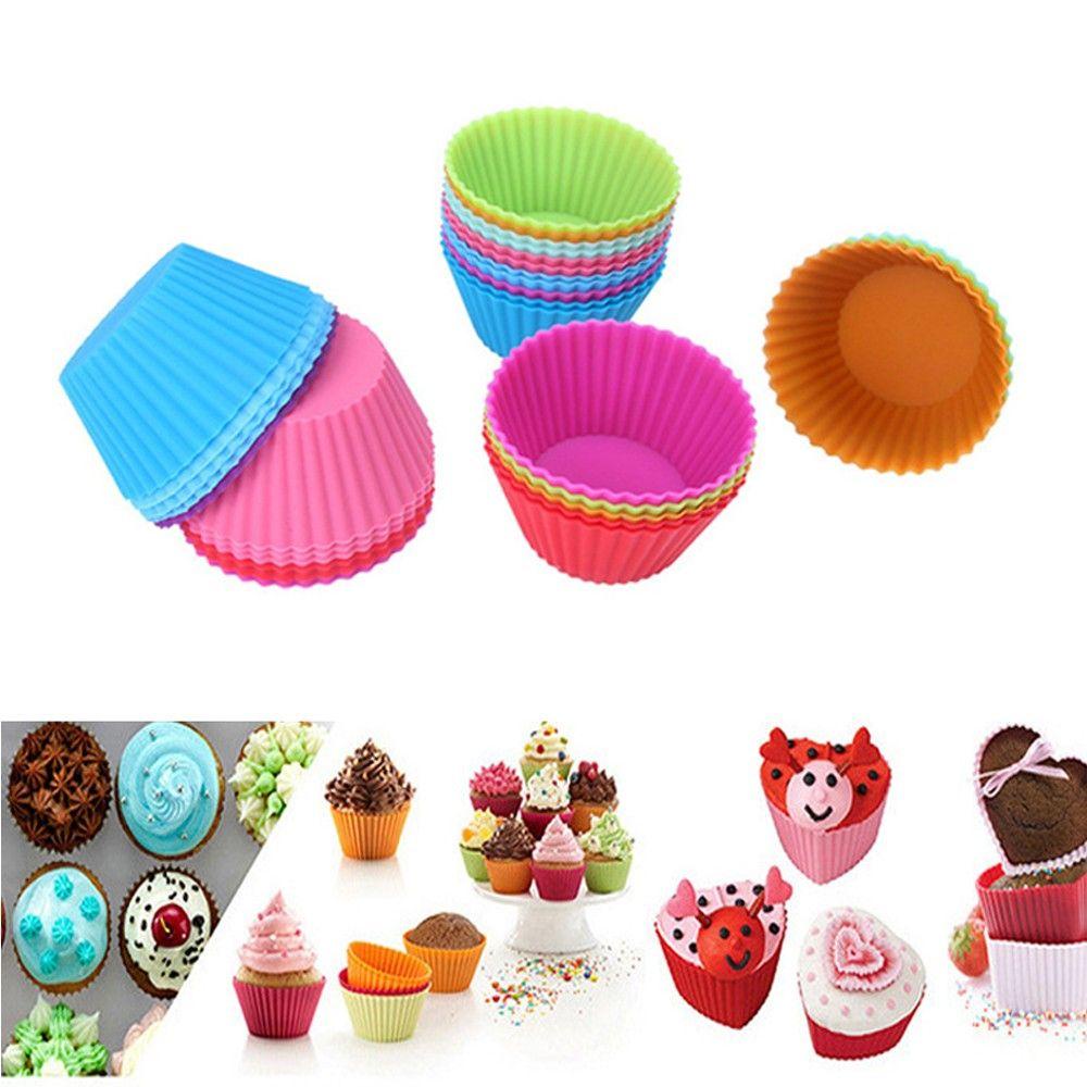 JARRED Khuôn Làm Bánh Muffin Nhiều Màu Sắc Có Thể Tái Sử Dụng Tiện Lợi Ốp