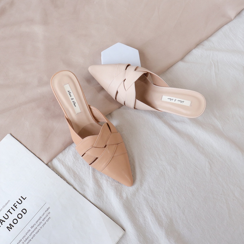 Guốc nữ cao gót Sapo Mules dáng sục mũi nhọn gót nhọn 7p bít mũi thời trang bAimée &amp; bAmor - MS1543