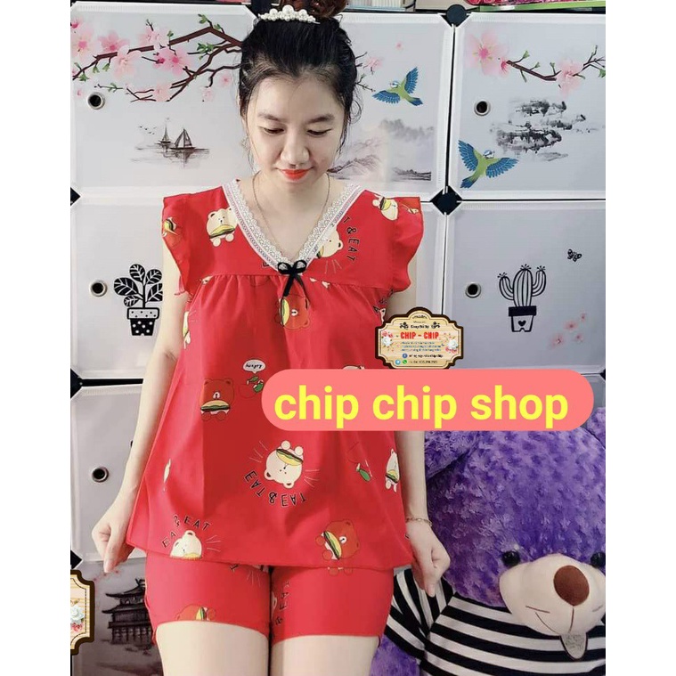 ❤️SIÊU DỄ THƯƠNG❤️Đồ bộ  mặc nhà,  mềm mịn mát chipchip90 M0063