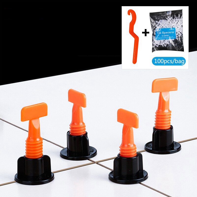 Ke Cân Bằng Gạch, Bộ 50 ke cân bằng lát phẳng gạch, tái sử dụng được + Tặng 100 dấu cộng, kèm cờ lê