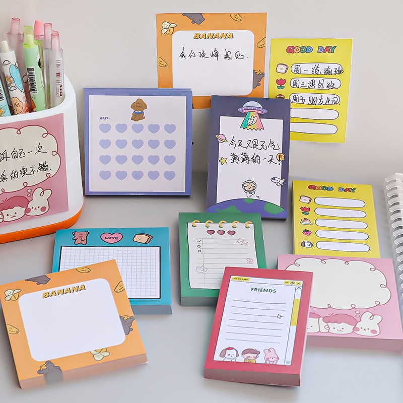 Giấy Ghi Chú Hình Gấu Dễ Thương Cho Học Sinh Note