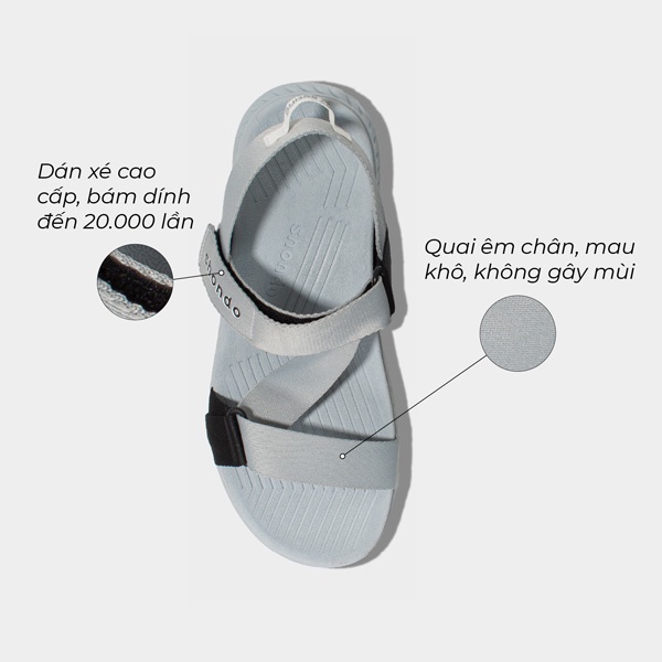 Giày Sandals Shondo Nam Nữ F7 Racing Xám Phối Đen F7R1020