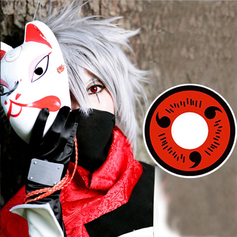 Cặp Kính Áp Tròng Độc Đáo Cosplay Naruto Mangekyou Sharingan Hatake Kakashi 14.5mm Sử dụng một năm