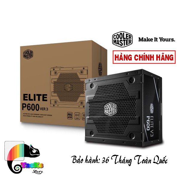 Nguồn máy tính Cooler Master Elite V3 PC600 230V Box I PSU CoolerMasster Elite P600 230V - V3 Box - MPW-6001-PCABN1