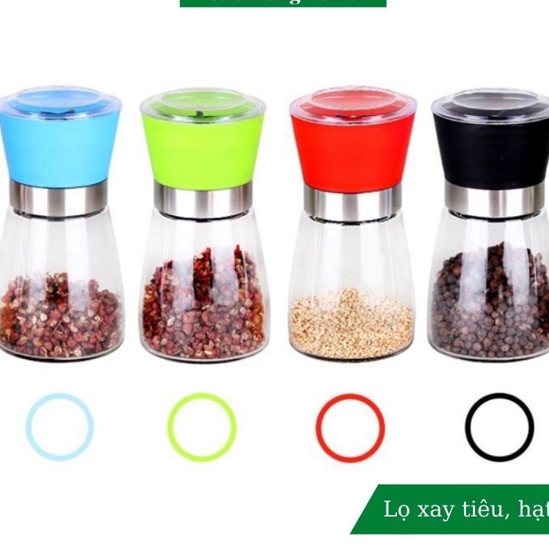Lọ xay tiêu cầm tay bằng thủy tinh tiện lợi