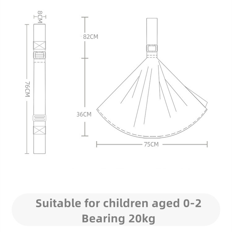 Đai địu trẻ em 0-24 tháng tuổi phối lưới có thể gấp lại