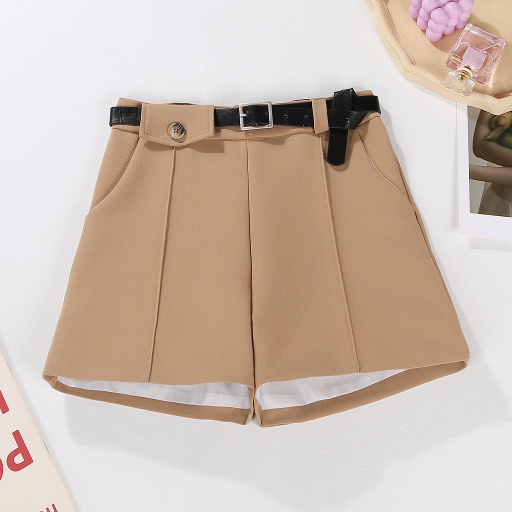 Quần đùi short nữ có đai 5 màu chất liệu vải tuyết mưa bigsize 40 - 75kg ( S14)