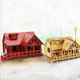 Đồ chơi lắp ráp gỗ 3D Mô hình Nhà gỗ Happy Coast R-9103