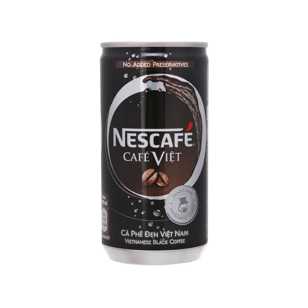 5 lon cà phê đen NesCafé Café Việt 170ml