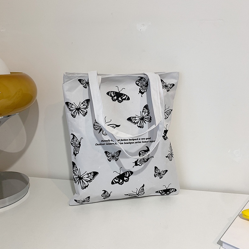Túi Vải Canvas Đeo Vai In Họa Tiết Sáng Tạo Thời Trang Cho Nữ