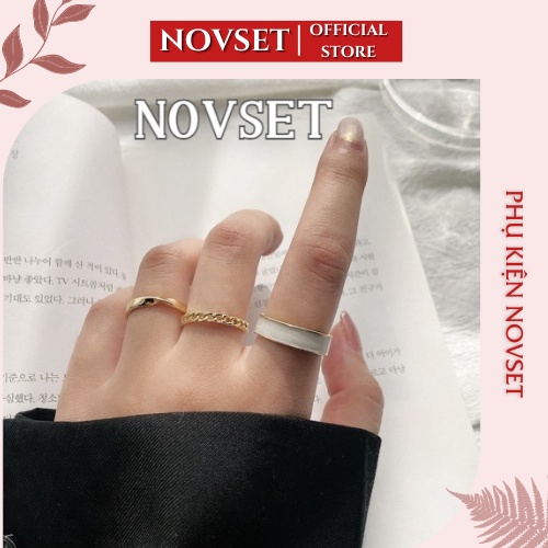 Set nhẫn xà cừ Novset, bộ 3 chiếc [ Novset_official ]