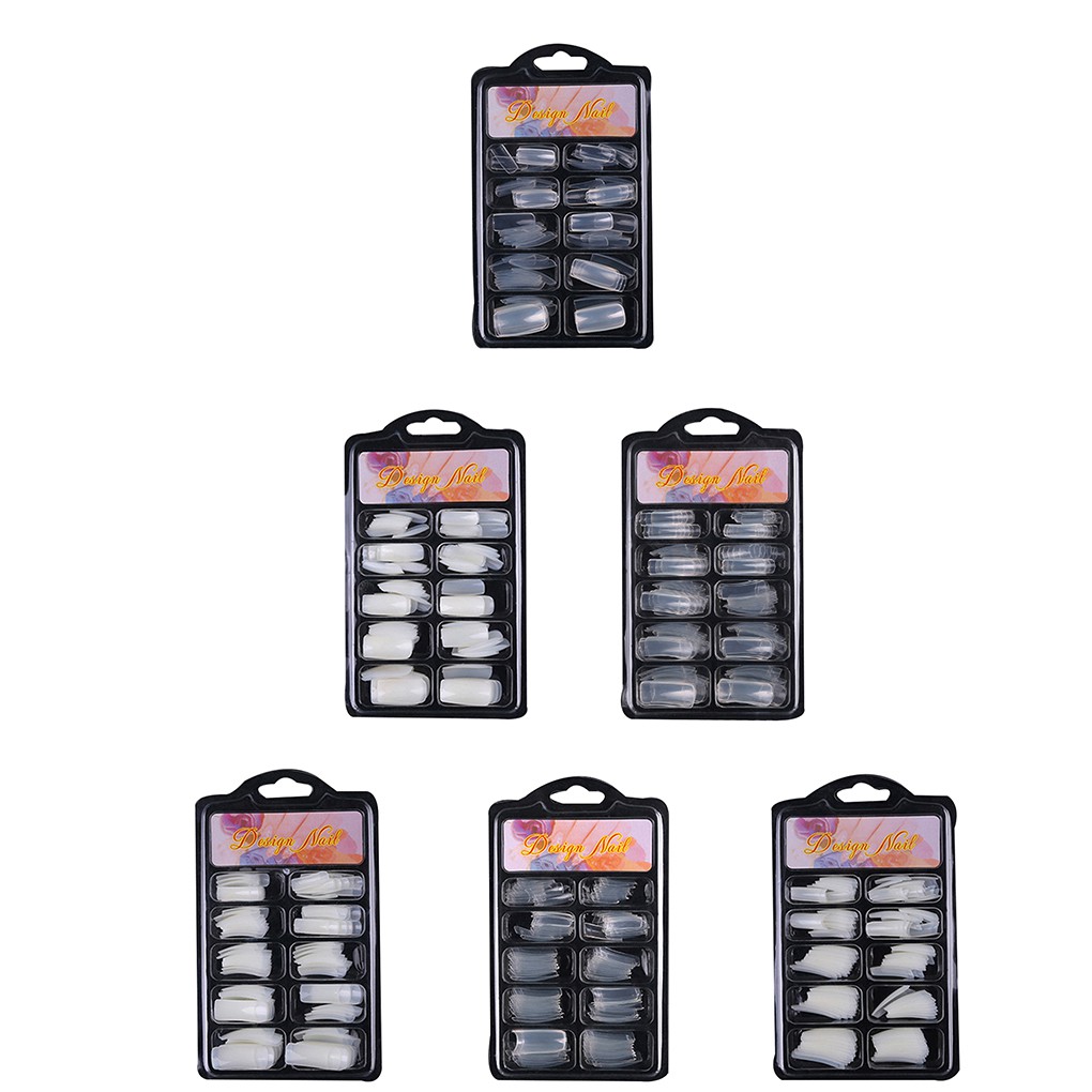 Set 100 Móng Tay Giả Kiểu Pháp Cho Nữ