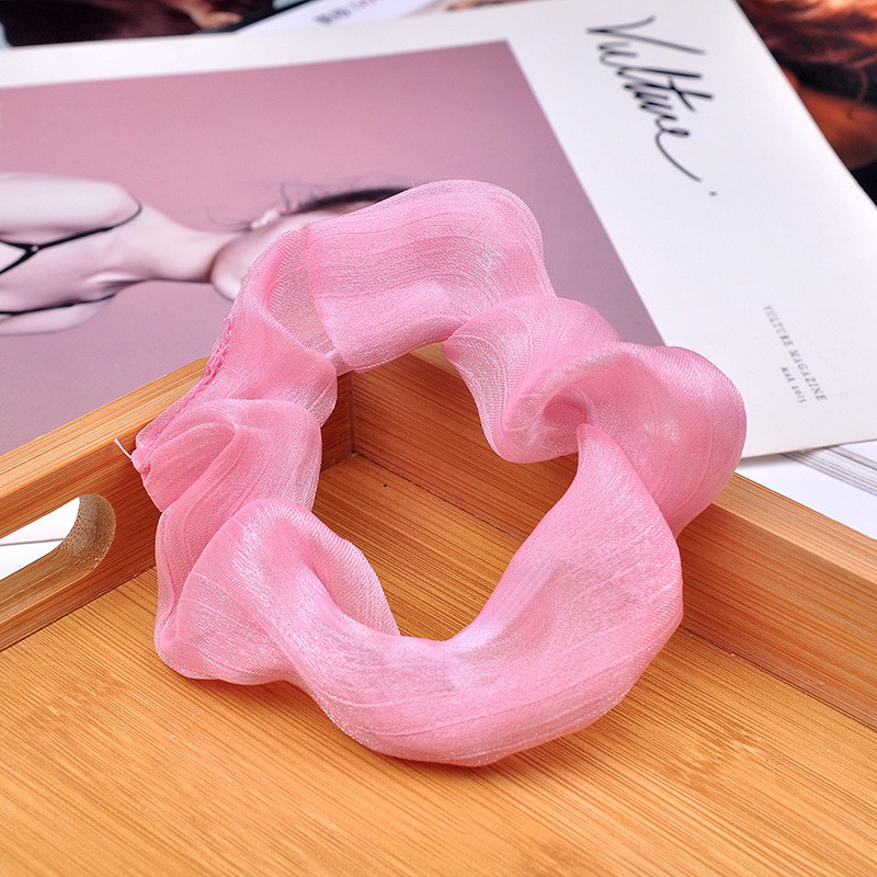 Chun scrunchies vải organza lấp lánh cực sang