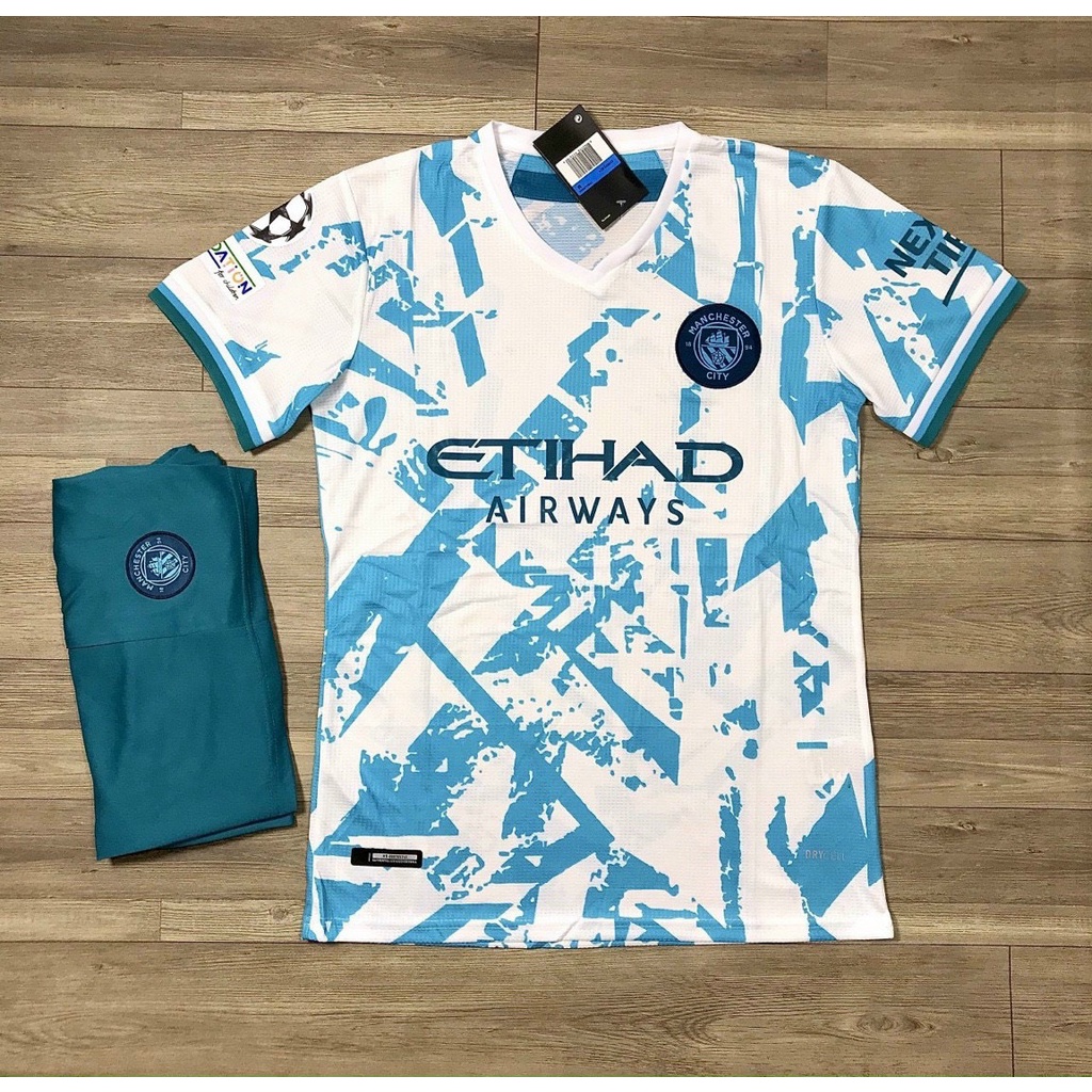 Quần áo bóng đá Mancity ⚡FREESHIP⚡ Bộ Áo Đấu CLB Manchester City. Hàng Gai Thái Cao Cấp - Kết 100% Y Hình