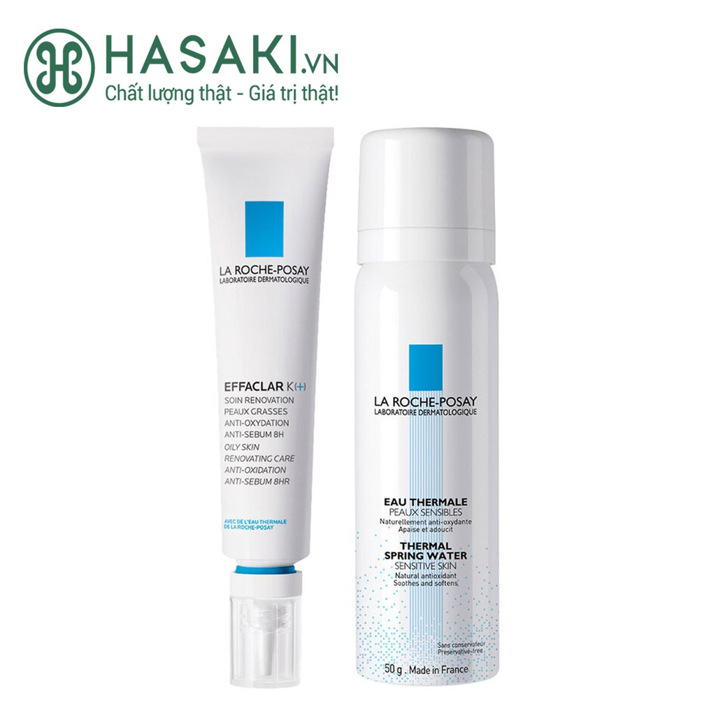 Combo La Roche-Posay Kem Dưỡng Giảm Mụn Effaclar K+ 40ml + Xịt Khoáng Làm Dịu Và Bảo Vệ Da 50ml