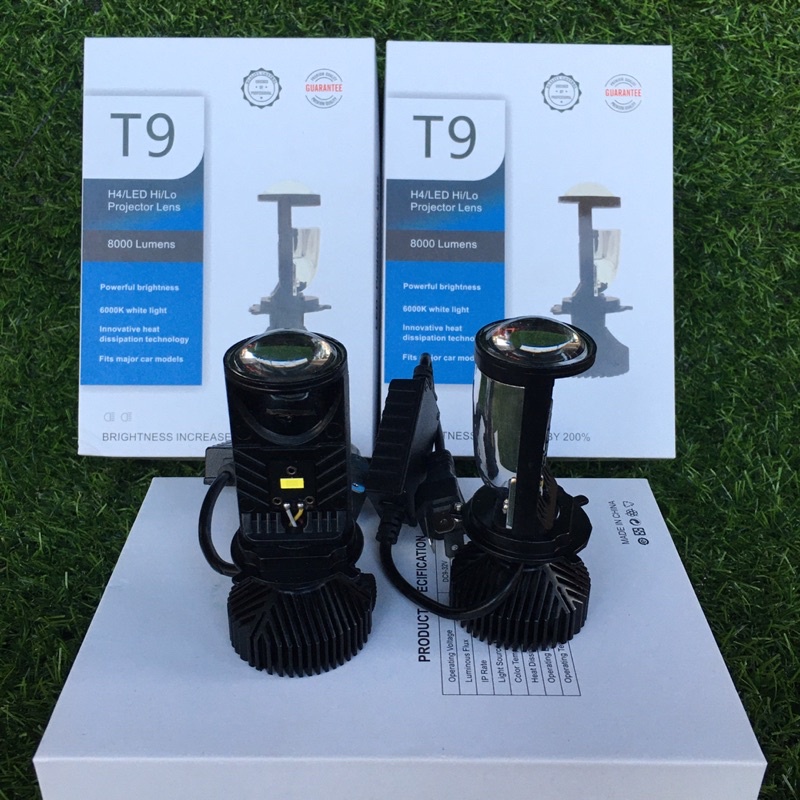 Đèn pha ô tô, xe máy bi cầu mini T9, 35W chân H4 (giá 1 bóng)