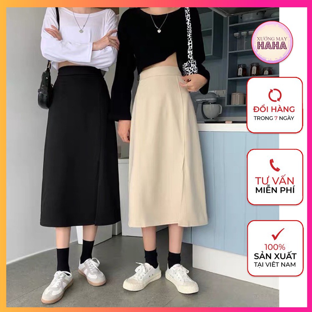 Chân váy dài ulzzang xẻ cạnh, Chân váy ulzzang dài xẻ tà