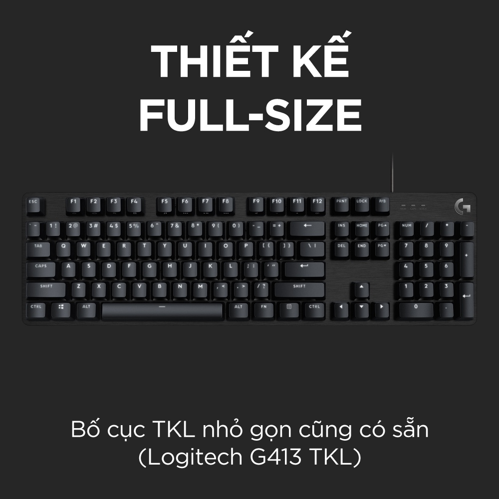 [ELLOGI3 giảm 10%] Bàn phím cơ game Logitech G413 TKL SE | G413 SE Full size – Keycap PBT, Anti-Ghosting