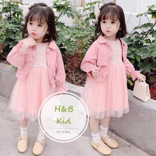 SET VÁY BỒNG TIỂU THƯ KÈM ÁO KHOÁC BÉ GÁI