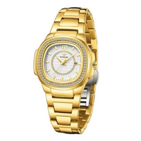 Đồng Hồ Nữ Wwoor Chính Hãng Dây Kim Loại Cao Cấp Mặt Vuông Bảo Hành 2 Năm | A02 divavolo | BigBuy360 - bigbuy360.vn