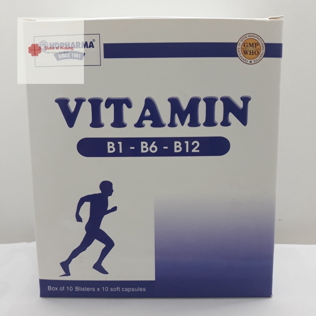 Vitamin 3B Bổ sung Vitamin B1-B6-B12 bổ sung vitamin, khoáng chất HDPharma hộp 10 vỉ
