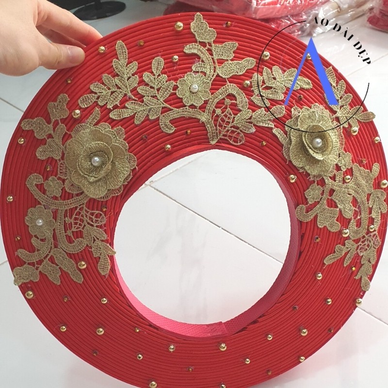 Mấn Đội Đầu – Mấn Áo Dài Cho Cô Dâu Thêu Hoa MAN08