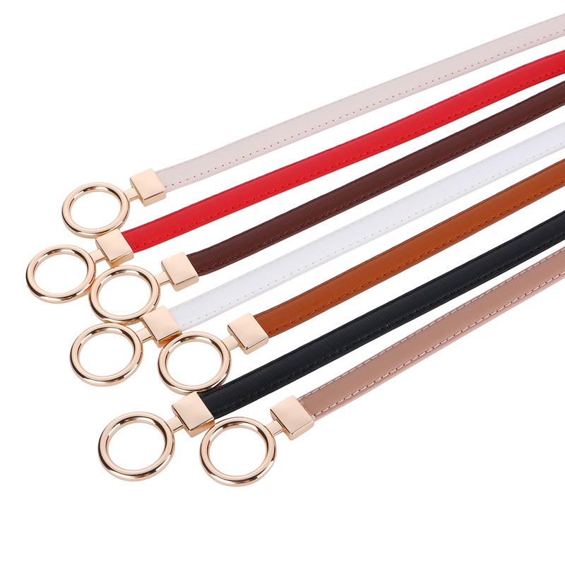 Dây Thắt Lưng Da Bò Mảnh Sang Trọng Chất Lượng Cao Thời Trang Cho Nữ