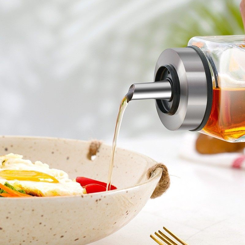 Chai Đựng Dầu Ăn Thủy Tinh Thân Vuông, Nước mắm, Gia vị trong bếp 500ML | BigBuy360 - bigbuy360.vn