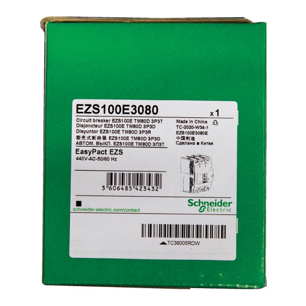 Bộ ngắt mạch EZS100E3080 Schneider  3P 80A 25kA 380/415V