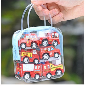 Túi 6 xe các loại chạy dây cót dễ thương đồ chơi trẻ em