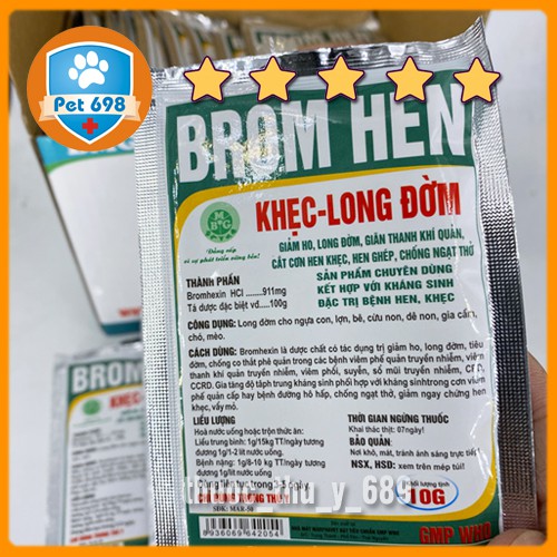 [SIÊU RẺ] HEN KHẸC LONG ĐỜM hỗ trợ giảm ho, long đờm, phòng bệnh đường hô hấp trên vật nuôi, thú cảnh, gà đá, chim cảnh