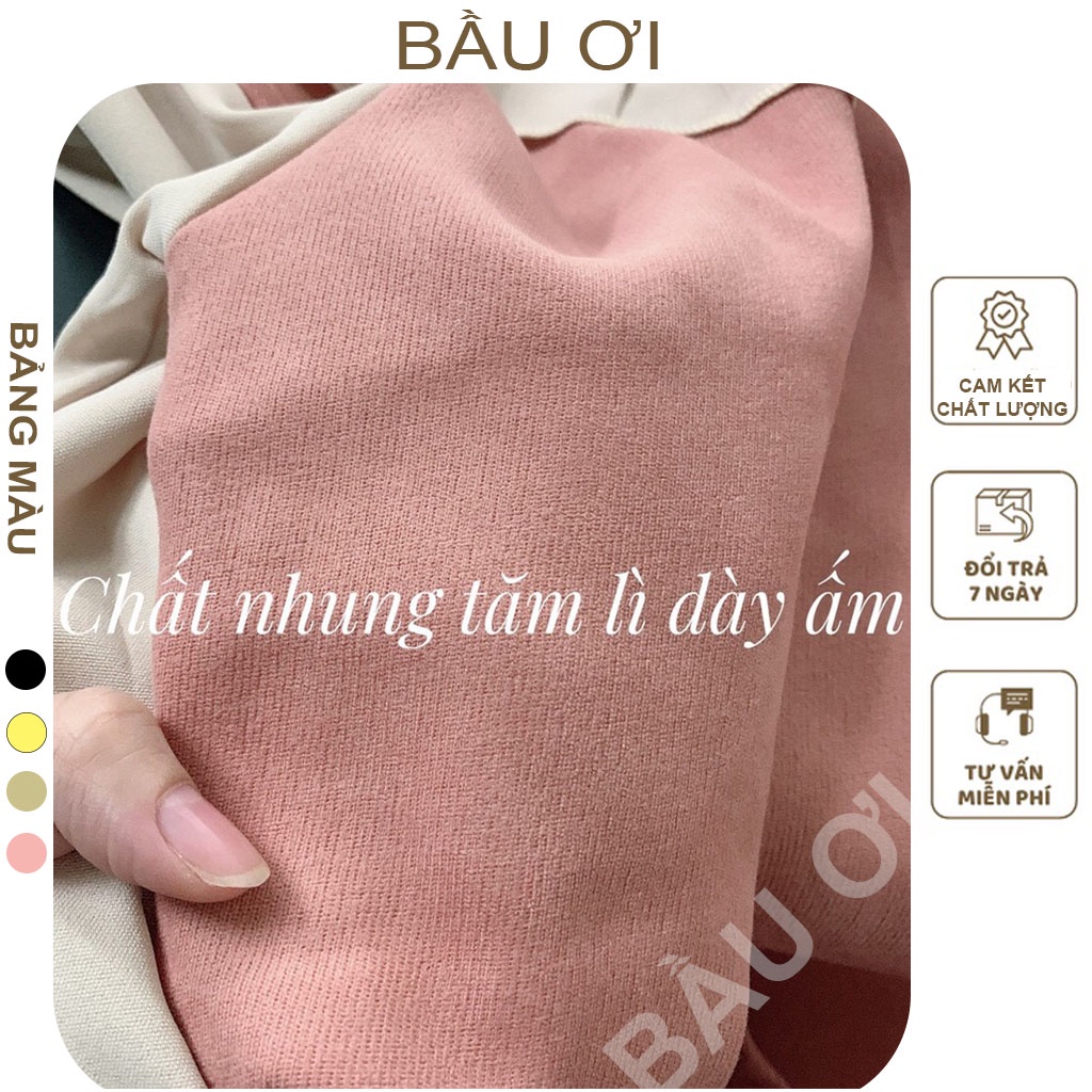 [BAUOII V115] VÁY BẦU THU ĐÔNG DÀI TAY CHẤT NHUNG TĂM DÀY DẶN FREE SIZE - ĐẦM BẦU CÔNG SỞ ĐẸP PHỐI HOA CỔ SANG CHẢNH