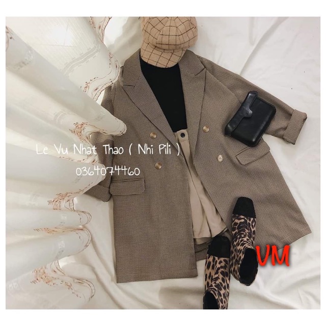 Chip - Vest kẻ màu nâu