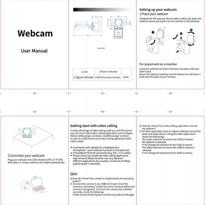 Alli 1080P Webcam Mini Computer Pc WebCamera USB Camera Video Recording for Live Broadcast Video Conference Work