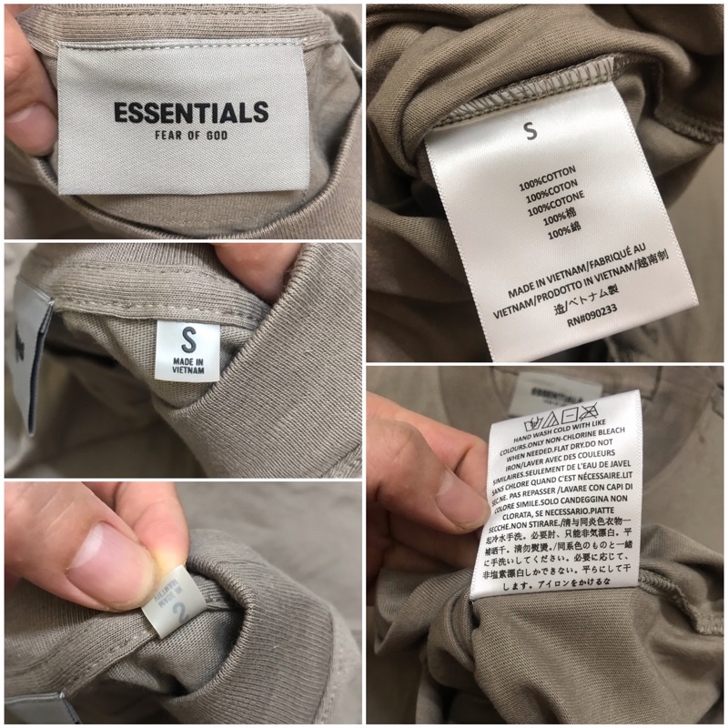 Áo Thun Essential Fog Ss21,22 Nam Nữ Chữ Phản Quang,logo Da Sần 100%cotton Cao Cấp Dày Sụ CựcMướt