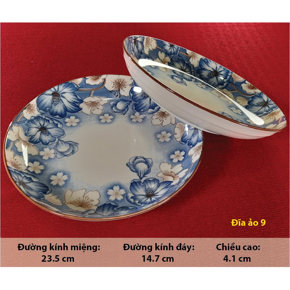 Đĩa sứ Bát Bảo 4D02, đk 9 inch, Sản phẩm sứ cao cấp Bền, đẹp, rẻ. Since_1977