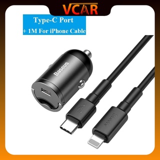 TẨU SẠC NHANH TRÊN Ô TÔ  BASEUS TINY STAR 30W KÈM CÁP TYPE C TO  LIGHTNING