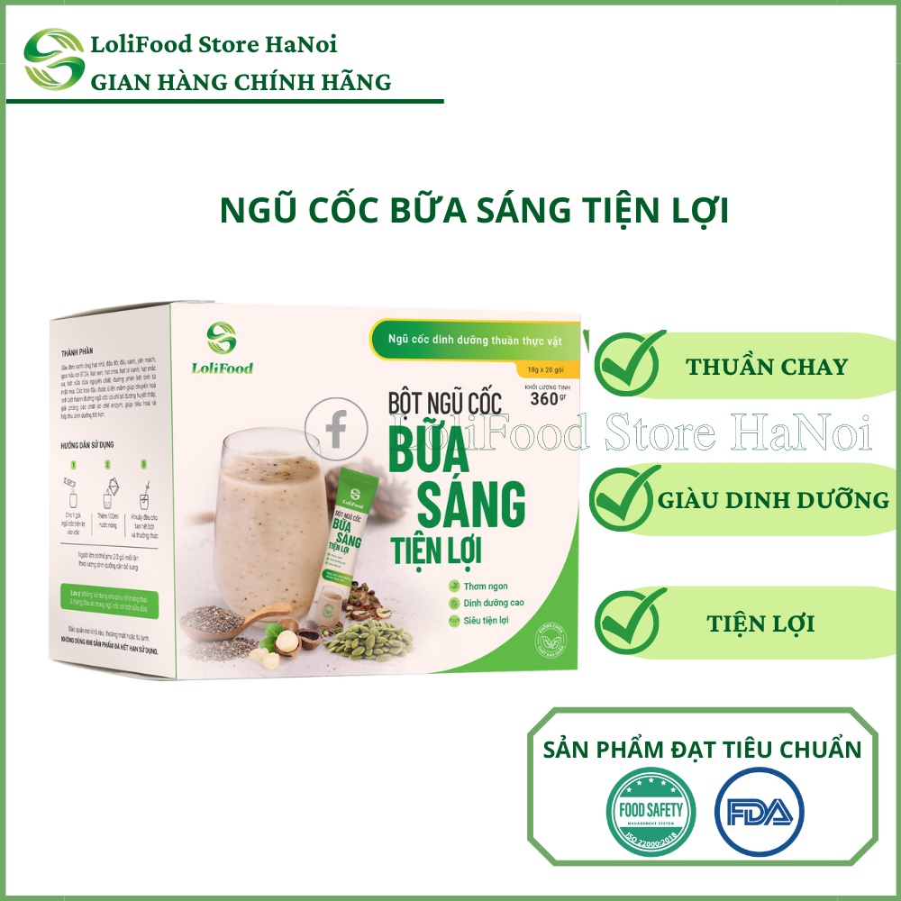 Ngũ cốc ăn sáng dinh dưỡng, ngũ cốc gói nhỏ tiện lợi - Hộp 20 Gói