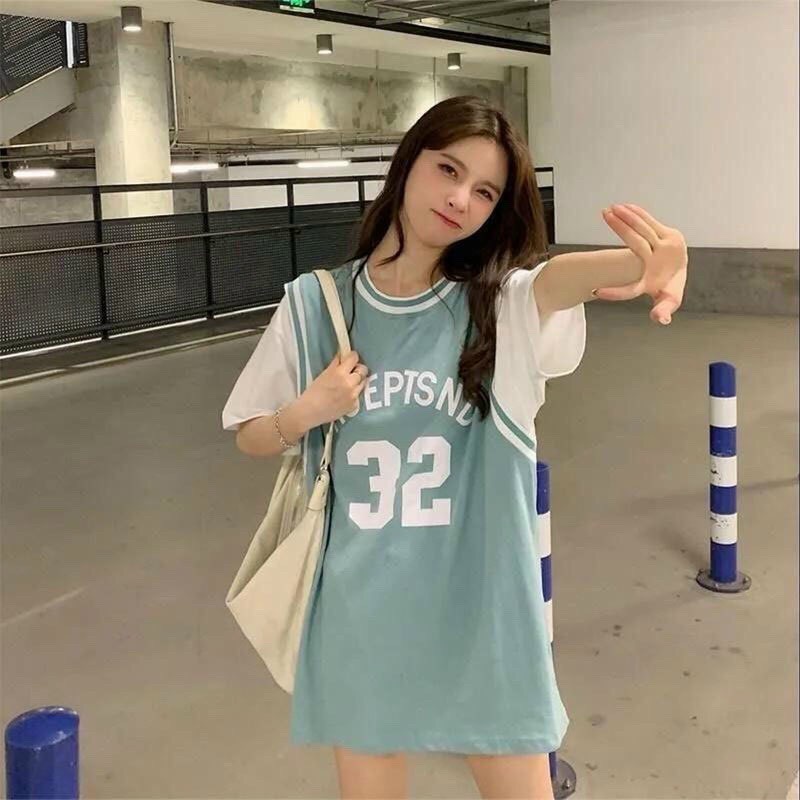 Áo thun tay lỡ Unisex form rộng Bóng rổ phối tay ROEPTSND 32  Freesize dành cho nam nữ Molly Fashion