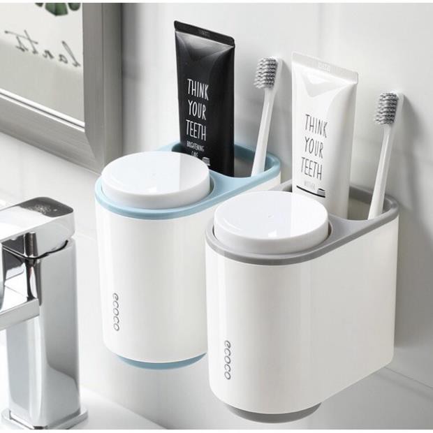 Kệ Để Cốc Đánh Răng ECOCO, Ống Đựng Cốc Kem Đánh Răng ECOCO- Kệ để bàn chải, kem đánh răng Ecoco, kèm 2 cốc